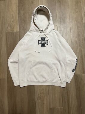 RARE 90s Skin Industries iron cross skate hoodie